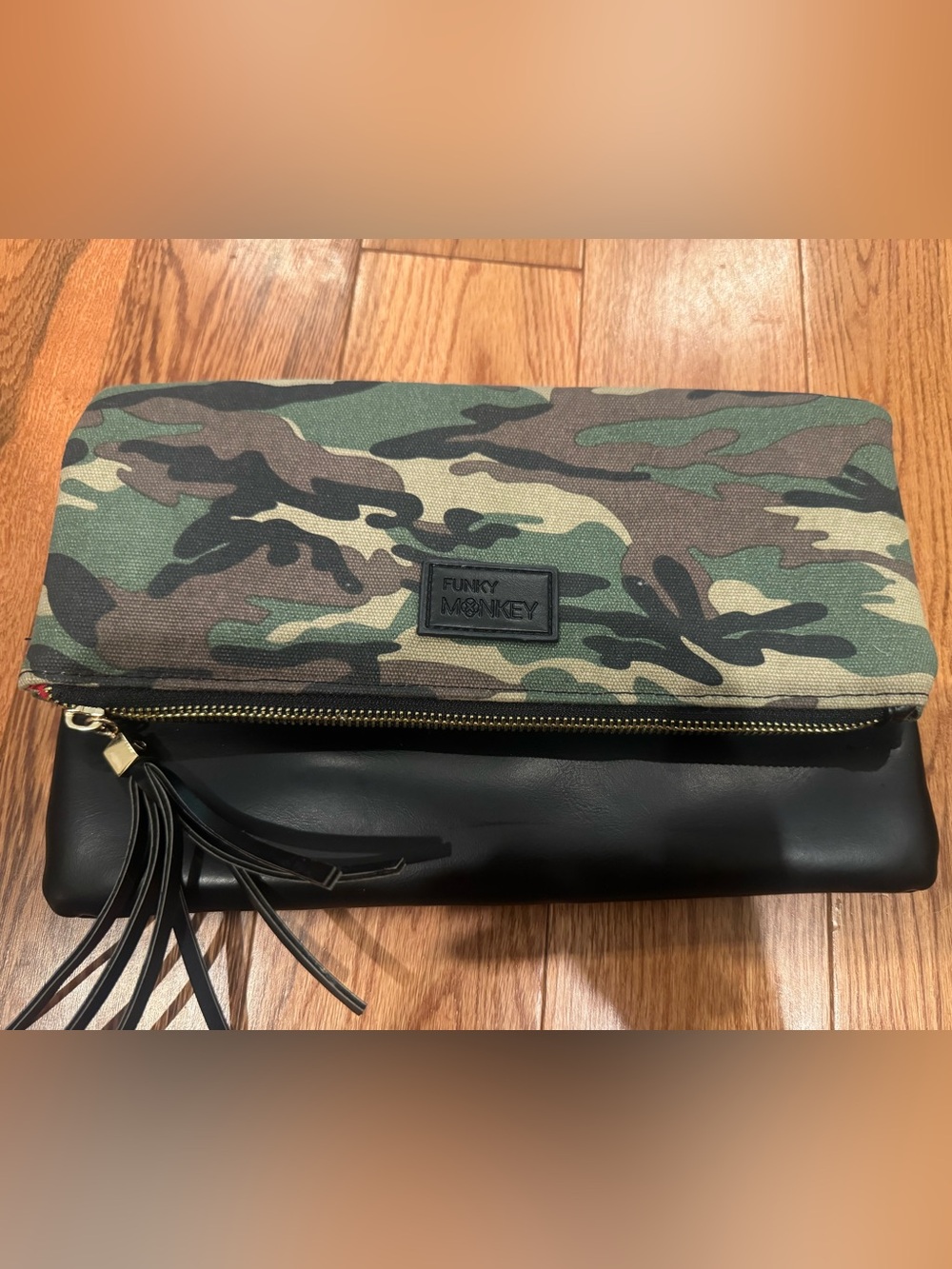 Funky Monkey Camo Fold-Over Bag - Black & Camo